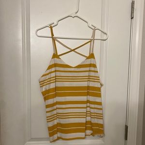 Criss cross spaghetti striped top